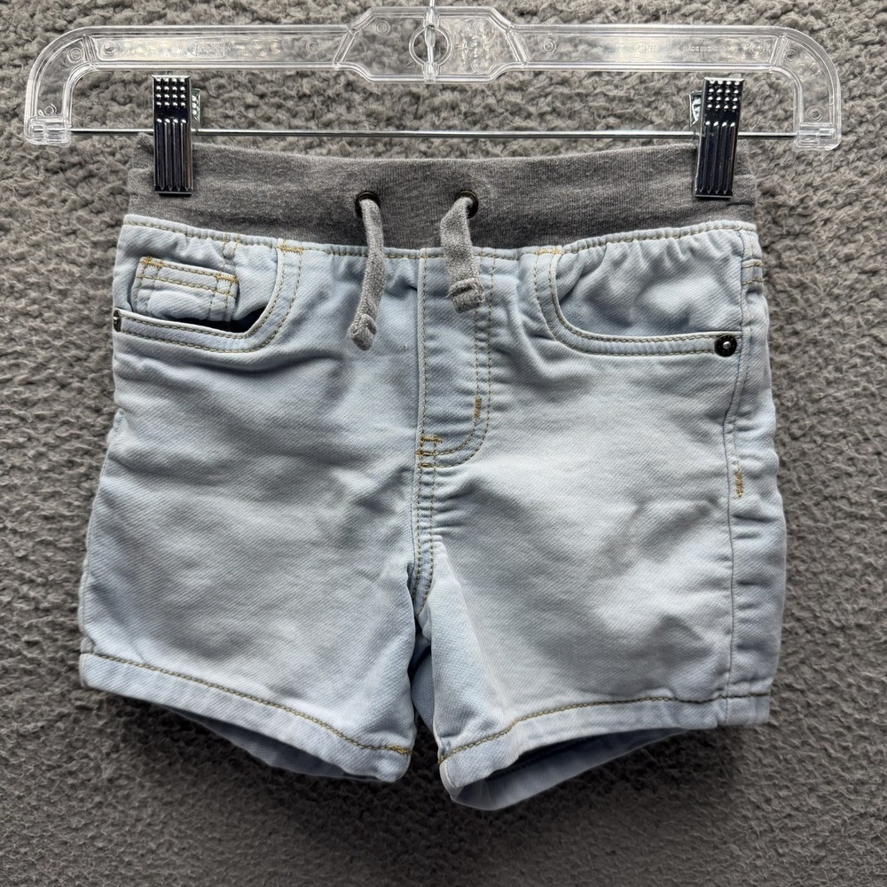 Carters Shorts Toddler Boys Size 4T Light Blue Denim Drawstring Shorts Size 4T